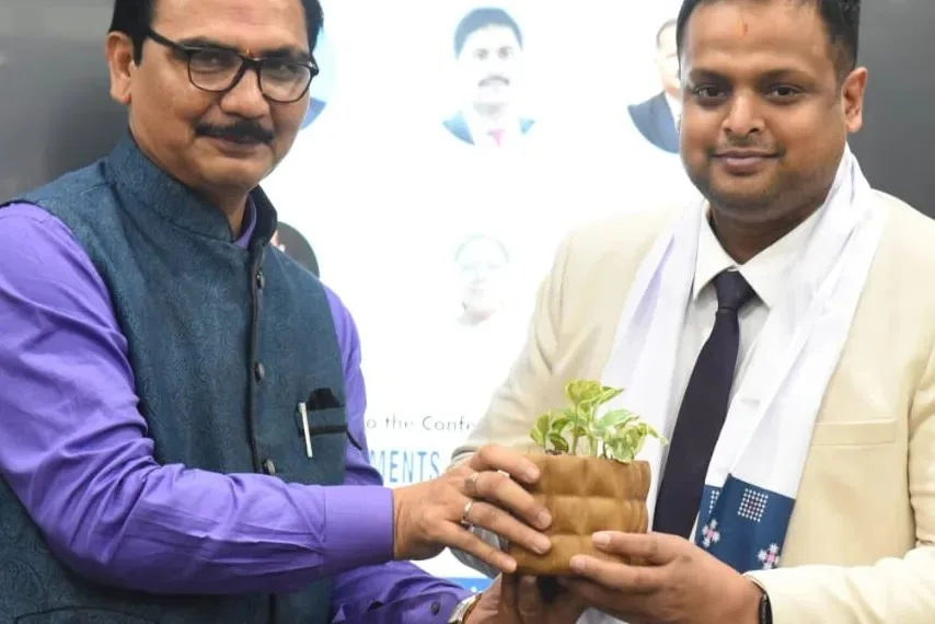 Photo shared by SKINSTITUTE- Dr. Kumar Abhishek on February 02, 2024 tagging @cutm_shout_out_, @_cutm_, and @cutmkehausle. May be an image of standing, hamper, plant, dais and office.