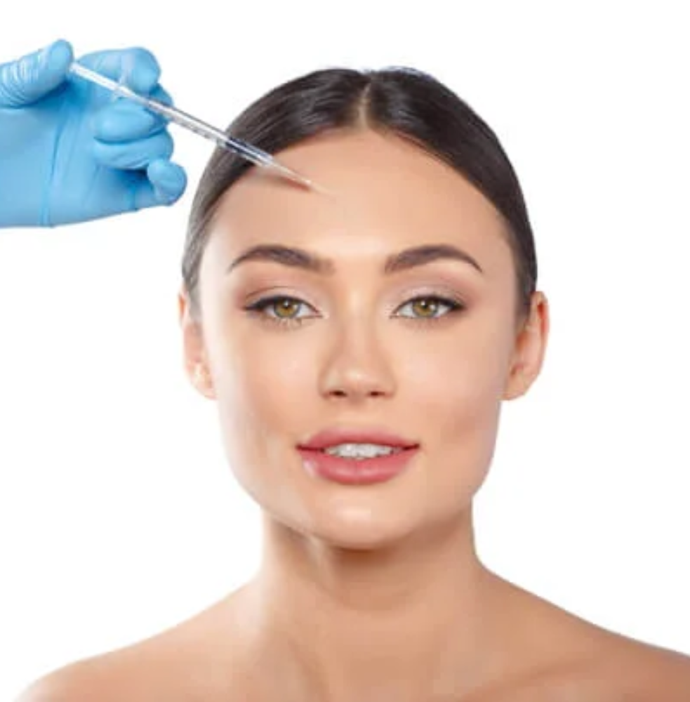 “Diagram showing Botox injection sites on the face.”